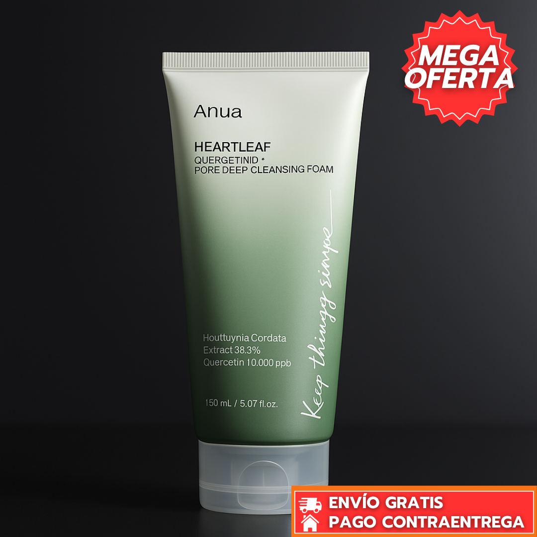 Anua Heartleaf™: Espuma Limpiadora Facial con Quercetinol que Purifica y Calma Piel Grasa y con Acné 60ml.
