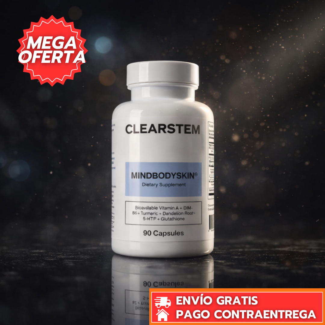 Clearstem Mindbodyskin™: Suplemento Antiacné Hormonal que Equilibra Hormonas y Purifica desde el Interior