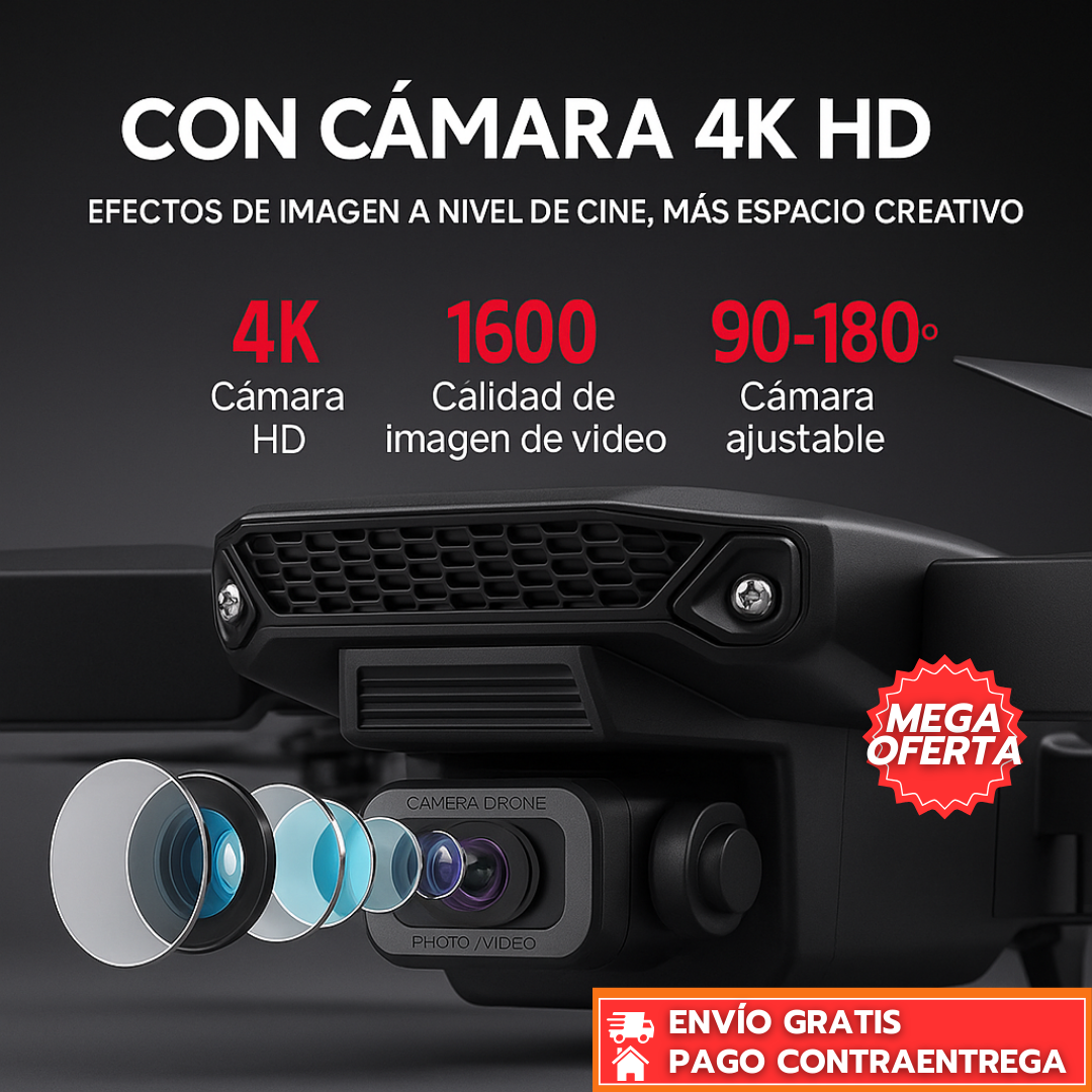 Dron E88™: Dron Plegable 4K con Estabilización Avanzada y Toma Aérea de Alta Precisión