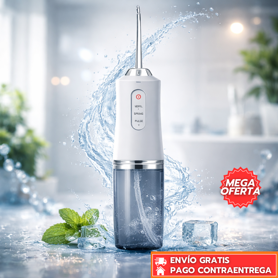 CleanPulse™: Irrigador Bucal Portátil con Pulso de Agua a Presión para una Limpieza Profunda