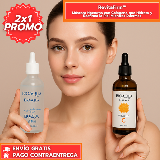 Oferta Espeial 2x1 BioaquaPure™: Sérum Facial Hidratante y Aclarante con Efecto Antimanchas, Ideal para Todo Tipo de Piel
