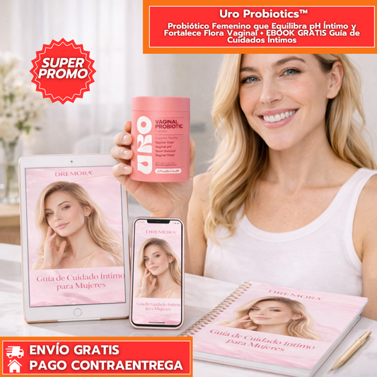 Uro Probiotics™: Probiótico Femenino que Equilibra pH Íntimo y Fortalece Flora Vaginal + EBOOK GRATIS Guía de Cuidados Íntimos