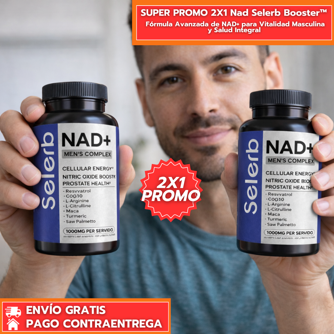 SUPER PROMO 2X1 Nad Selerb Booster™: Fórmula Avanzada de NAD+ para Vitalidad Masculina y Salud Integral