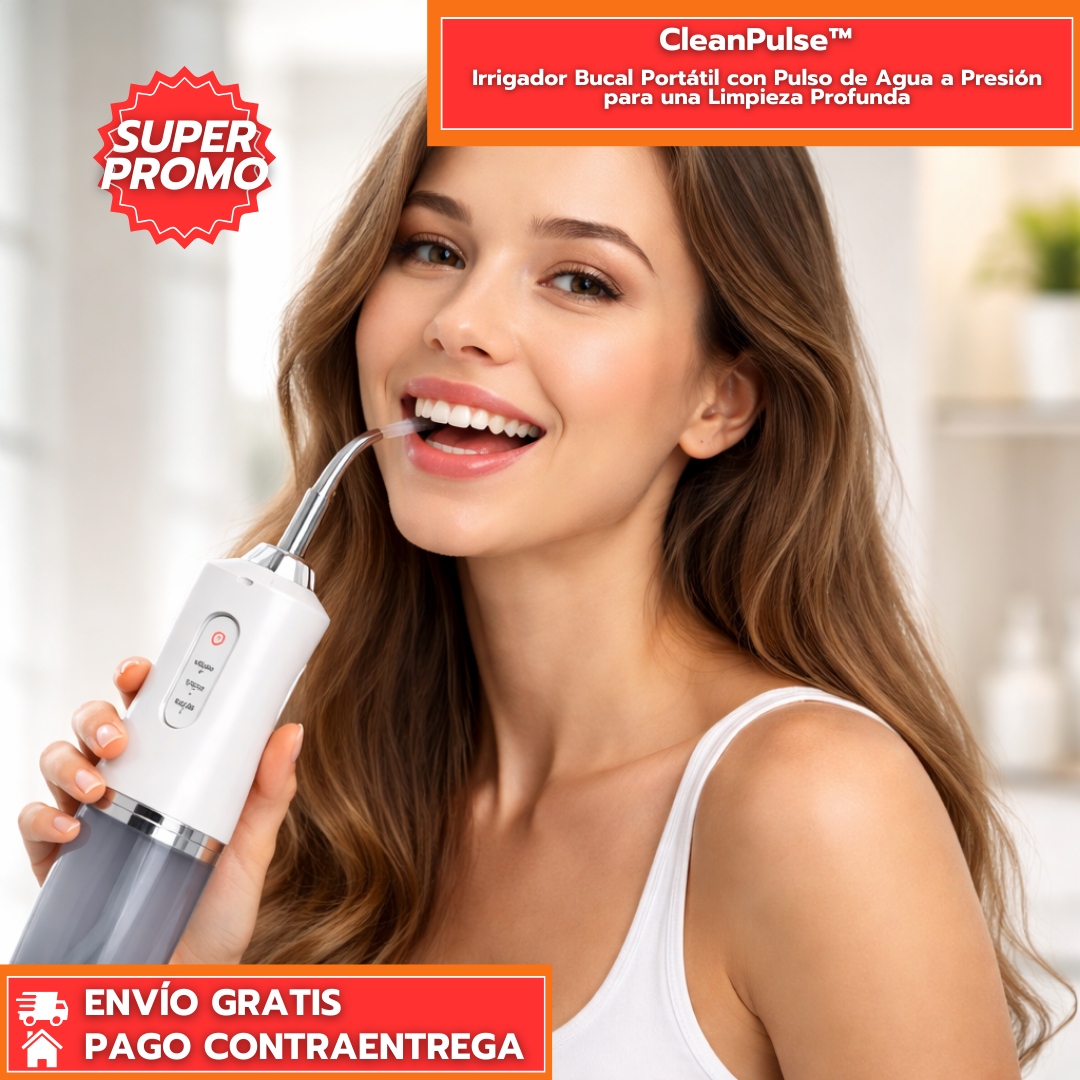 CleanPulse™: Irrigador Bucal Portátil con Pulso de Agua a Presión para una Limpieza Profunda