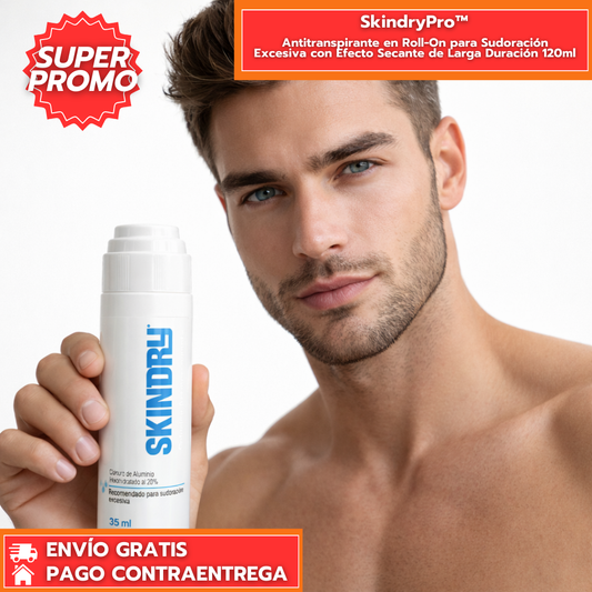 SkindryPro™: Antitranspirante en Roll-On para Sudoración Excesiva con Efecto Secante de Larga Duración 120ml