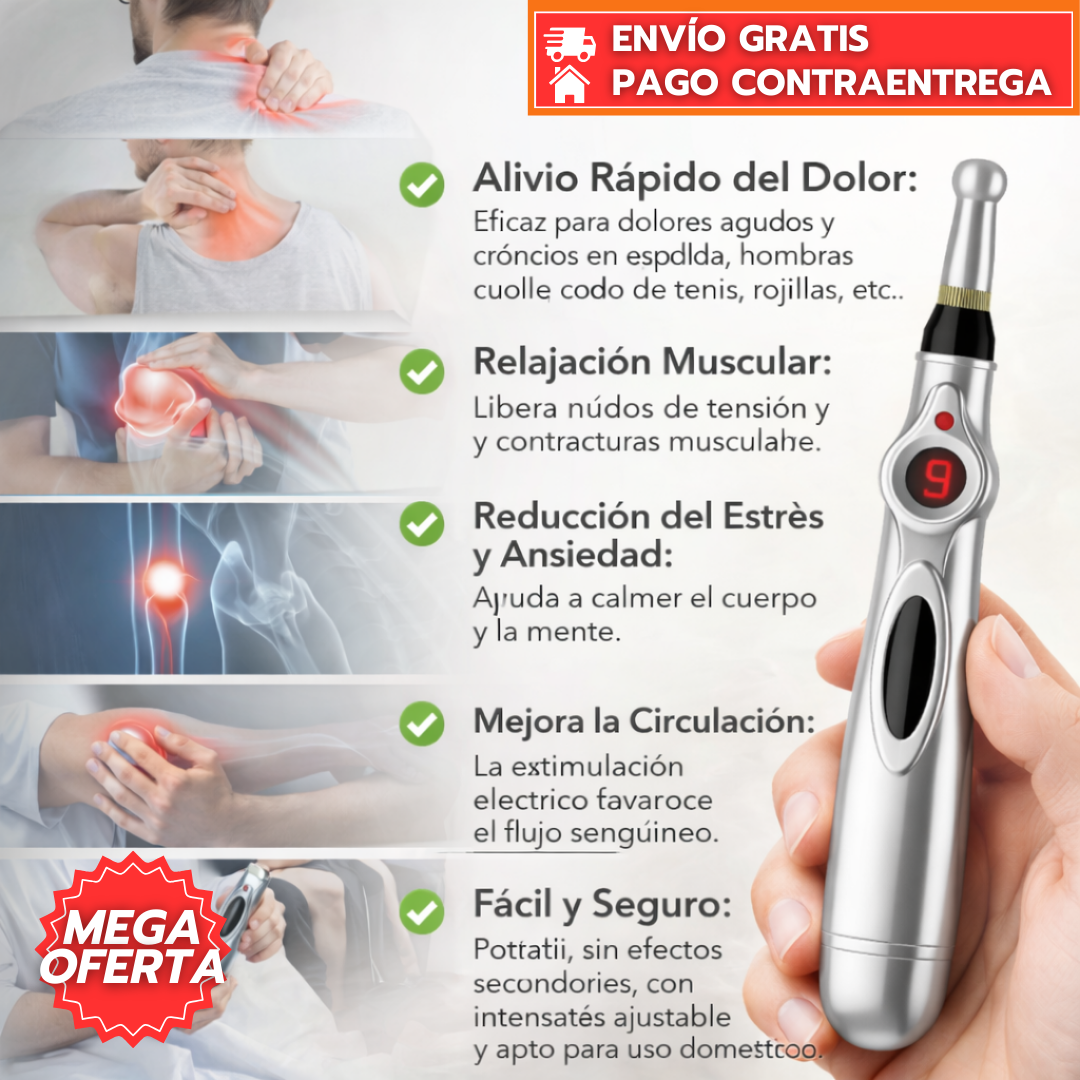 AlivioPro™: Lápiz de Acupuntura Electrónico que Alivia Dolores Musculares y Articulares