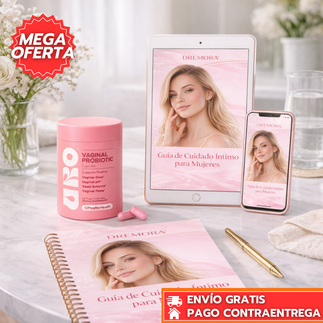 Uro Probiotics™: Probiótico Femenino que Equilibra pH Íntimo y Fortalece Flora Vaginal + EBOOK GRATIS Guía de Cuidados Íntimos