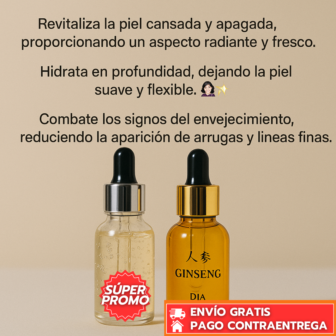 Oferta especial 2x1 GinsengVital™: Sérum revitalizante con ginseng para una piel más firme y luminosa.