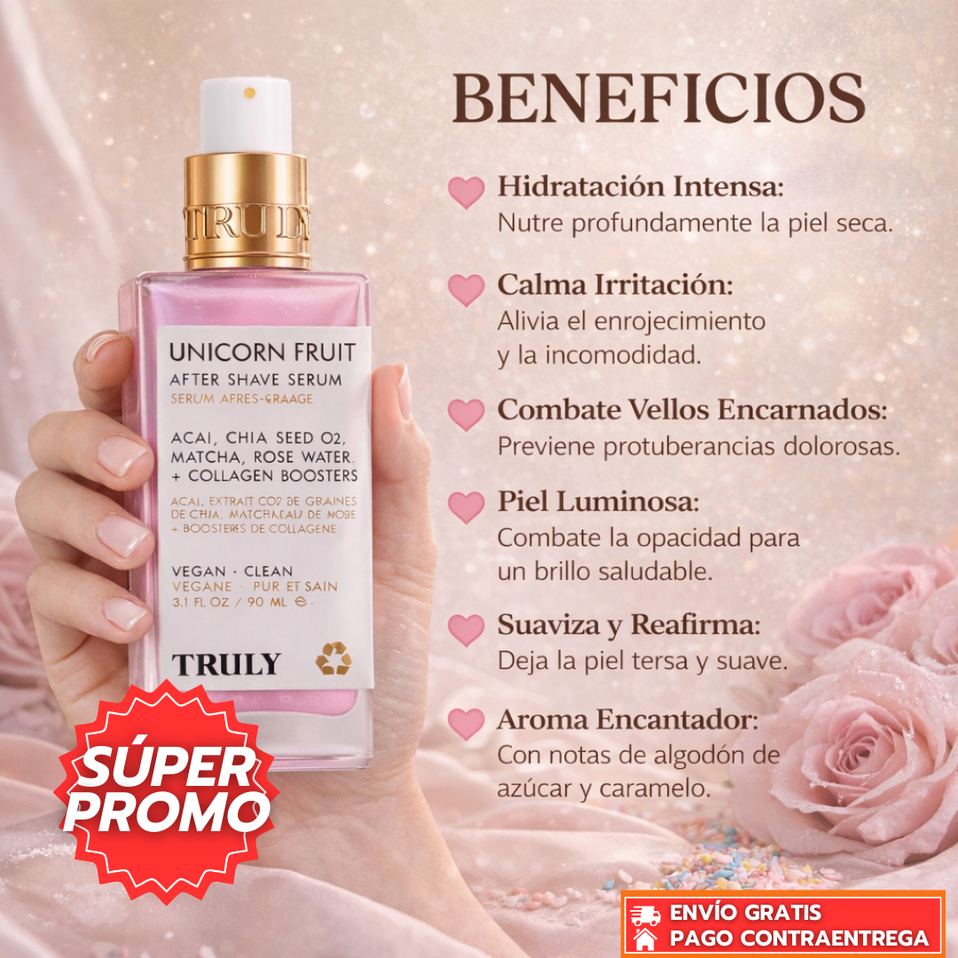 Truly Unicorn Fruit™: Hidratación Iluminadora que Calma, Suaviza y Perfuma la Piel Post-Depilación
