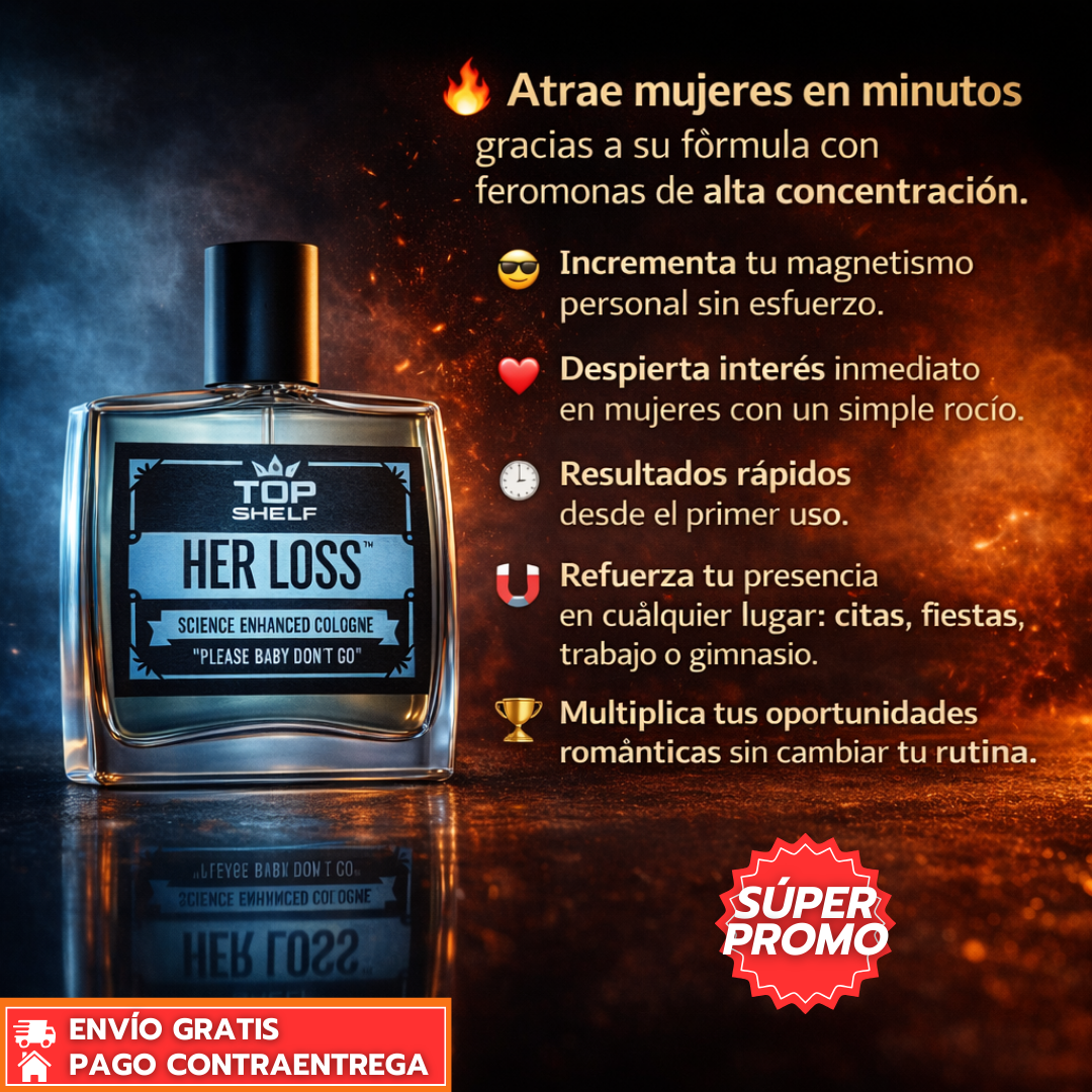 Her Loss™: Perfume con Feromonas para Hombre que Despierta Deseo Femenino en Minutos y Potencia tu Confianza