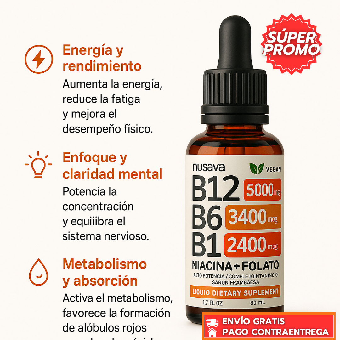 Vytal B™: Suplemento Líquido de Complejo B de Alta Potencia para Energía, Enfoque y Rendimiento