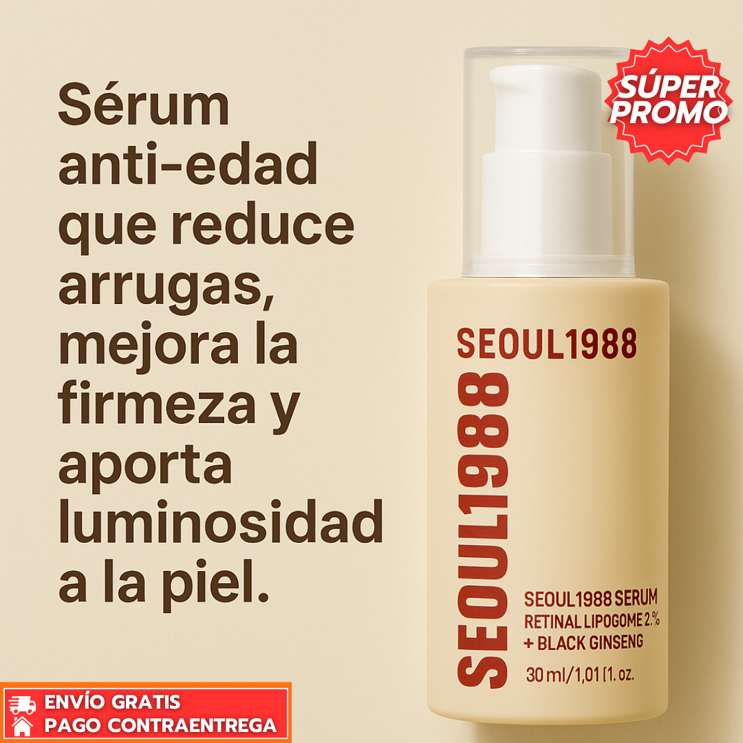 Seoul 1988 NightGlow™: Sérum Facial Nocturno con Retinal y Ginseng que Reafirma, Ilumina y Suaviza