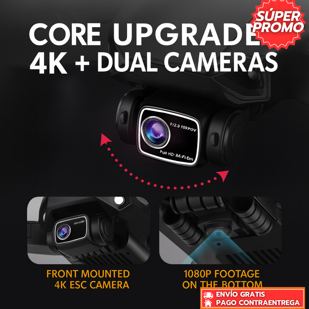 Dron E88™: Dron Plegable 4K con Estabilización Avanzada y Toma Aérea de Alta Precisión