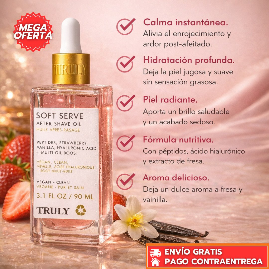 Truly Soft Serve™: Bálsamo Post-Afeitado que Hidrata, Calma y Da Brillo Glaseado