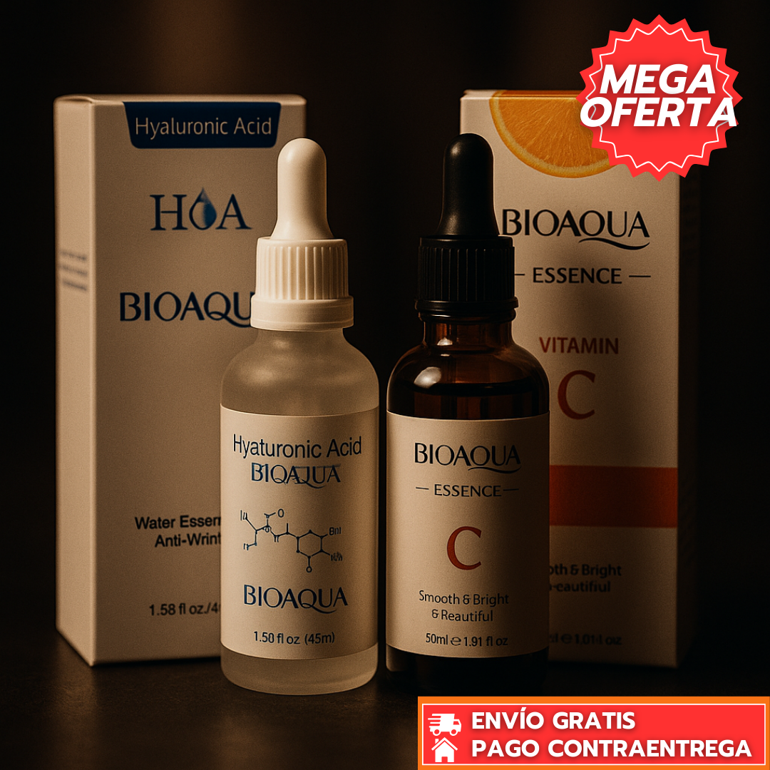 Oferta Espeial 2x1 BioaquaPure™: Sérum Facial Hidratante y Aclarante con Efecto Antimanchas, Ideal para Todo Tipo de Piel