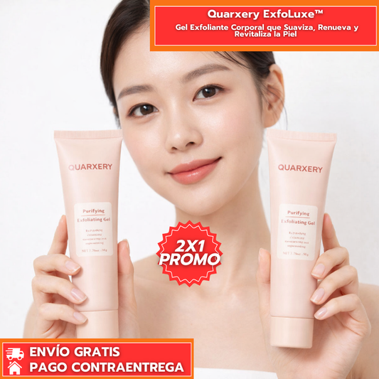 SUPER OFERTA 2 X 1  Quarxery ExfoLuxe™: Gel Exfoliante Corporal que Suaviza, Renueva y Revitaliza la Piel